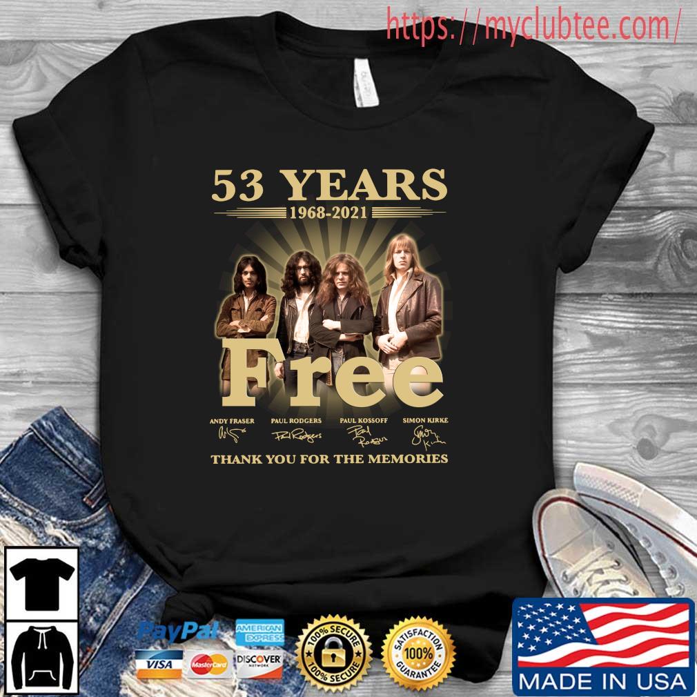 53 Years Free Thank You For The Memories Signatures Shirt