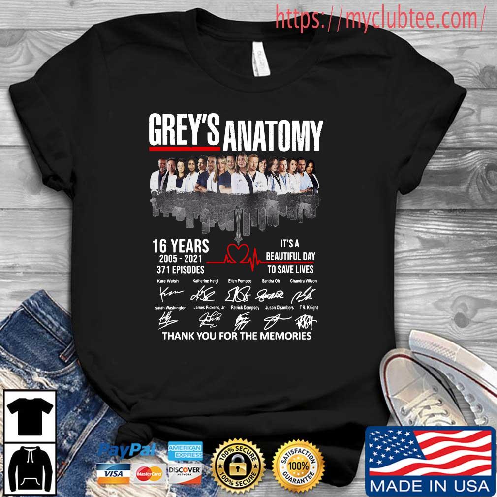 Grey's Anatomy 16 Years It's A Beautiful Day To Save Lives Signatures Shirt