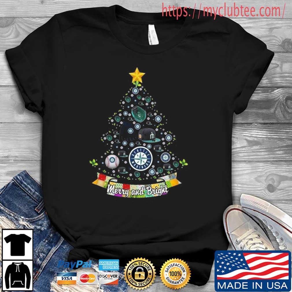 Merry And Bright Seattle Mariners MLB Christmas Tree 2022 Shirt