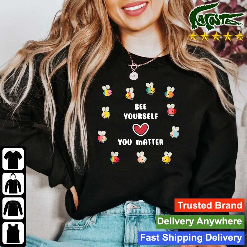 Bee Yourself You Matter Lgbtq+ Heart Rainbow Bees Long Sleeves T Shirt