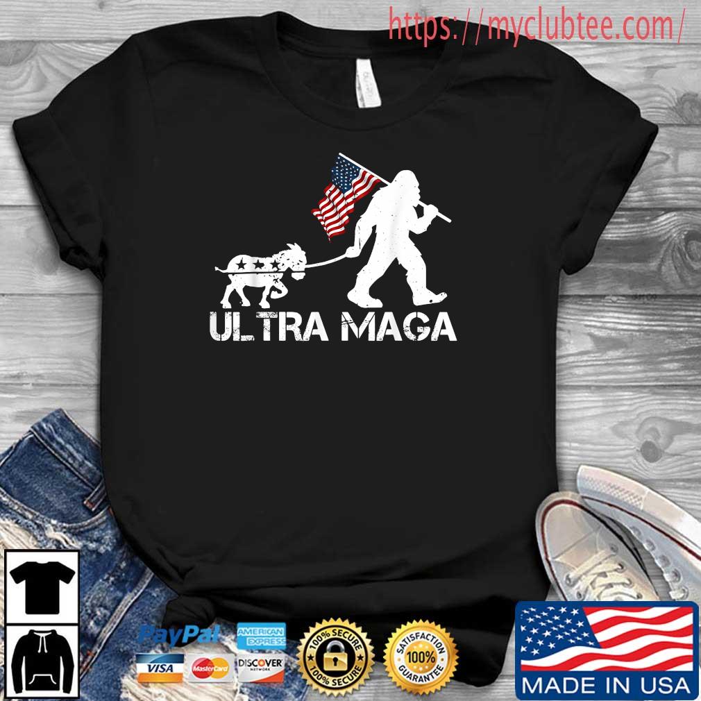 Bigfoot Ultra Maga Proud Anti Biden US Flag Pro Trump 2024 Election Shirt