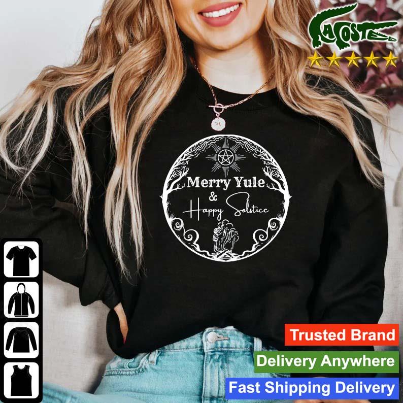 Merry Yule Happy Solstice Vintage Christmas Goth Holiday Long Sleeves T Shirt