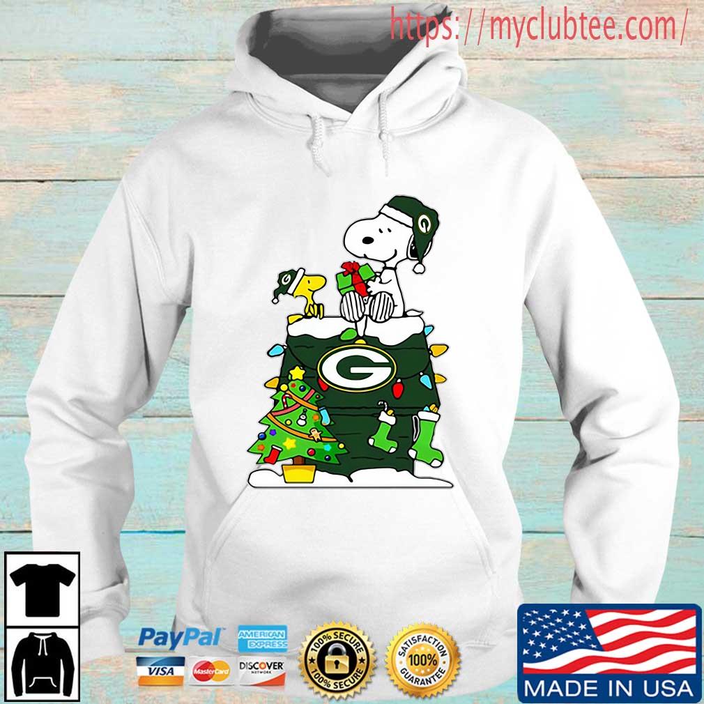 NFL Green Bay Packers Snoopy And Woodstock Christmas Sweater Hoodie trang