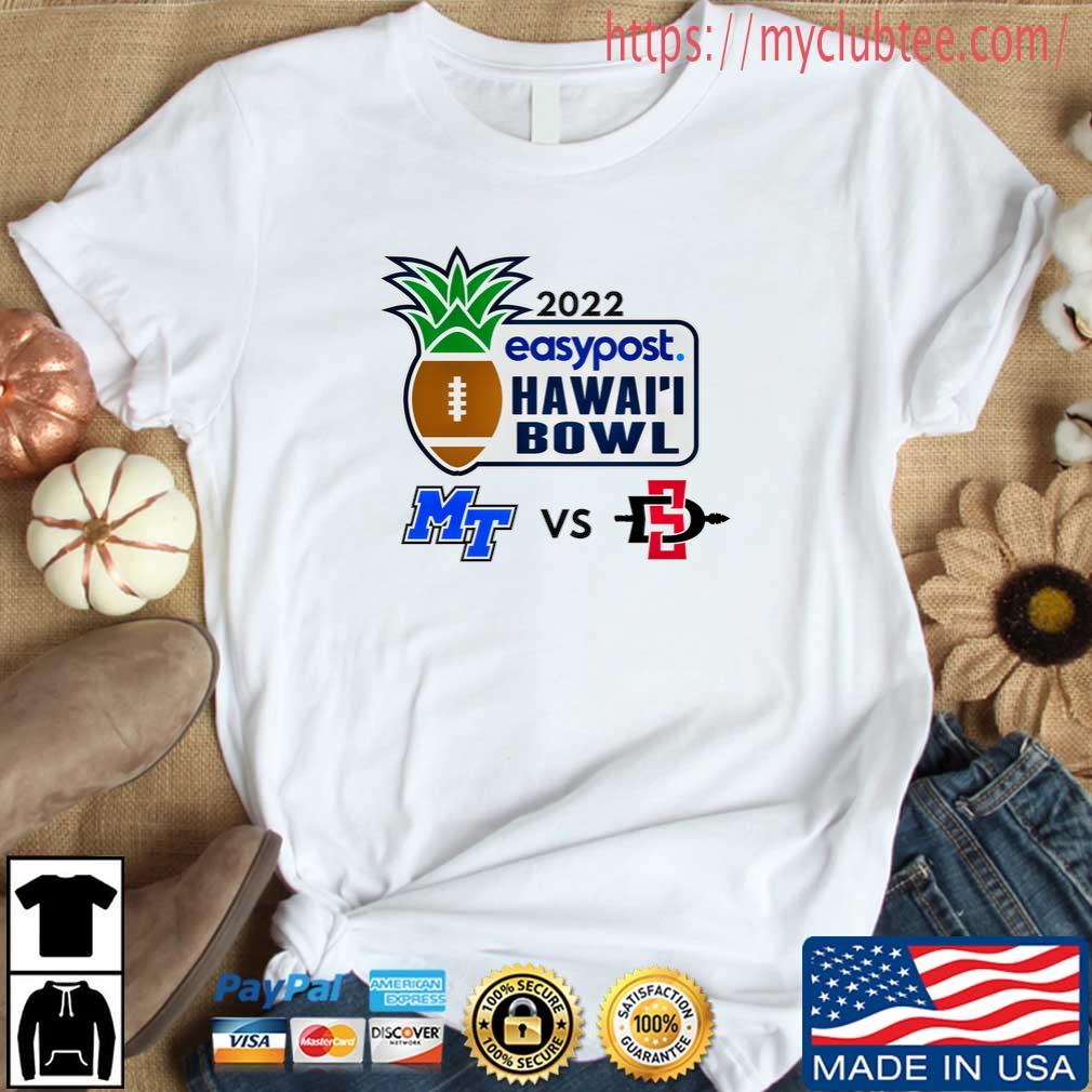 Middle Tennessee State Blue Raiders Vs San Diego State Aztecs 2022 Easypost Hawaii Bowl Apparel Shirt