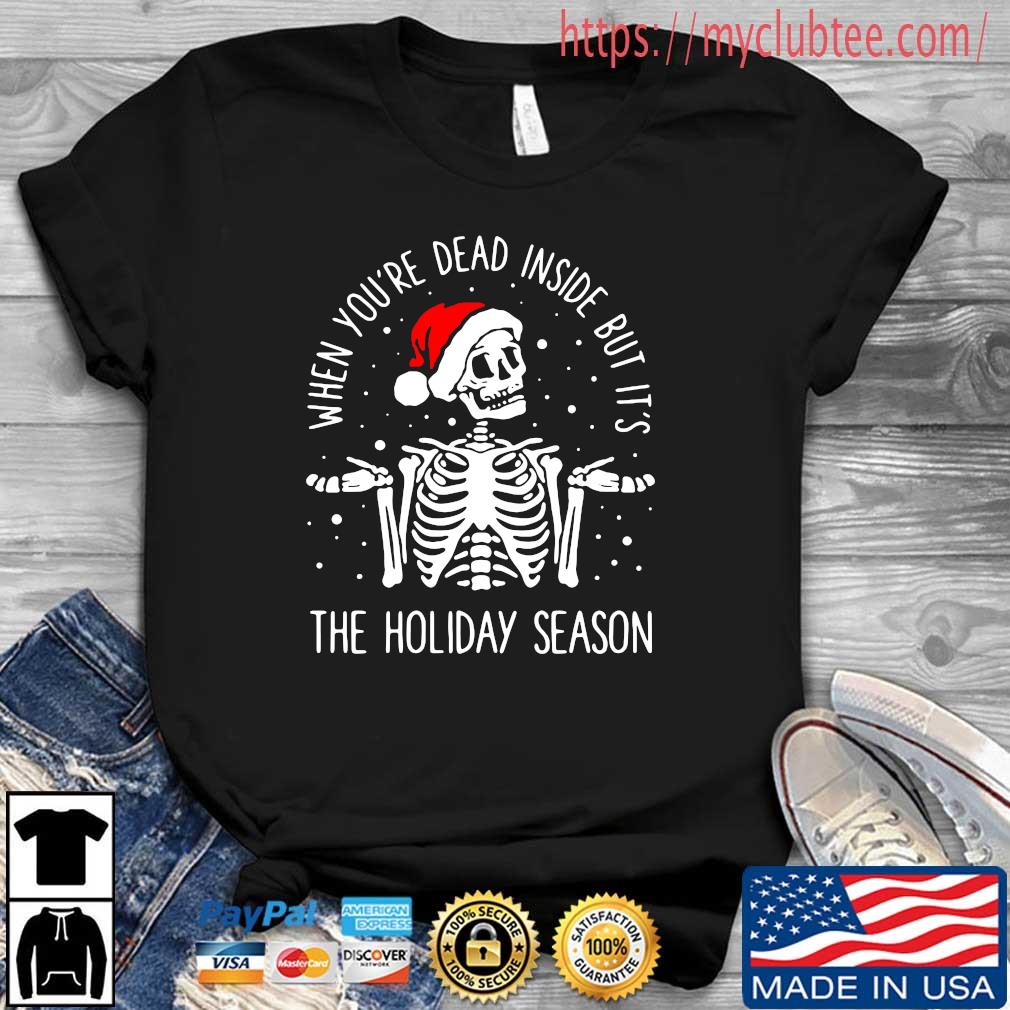 Santa Skeleton when you're dead inside but it's the holiday season Christmas sweater
