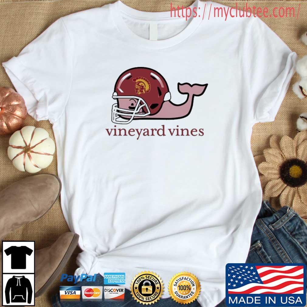 USC Trojans Men’s Vineyard Vines White In LA Helmet Whale Shirt