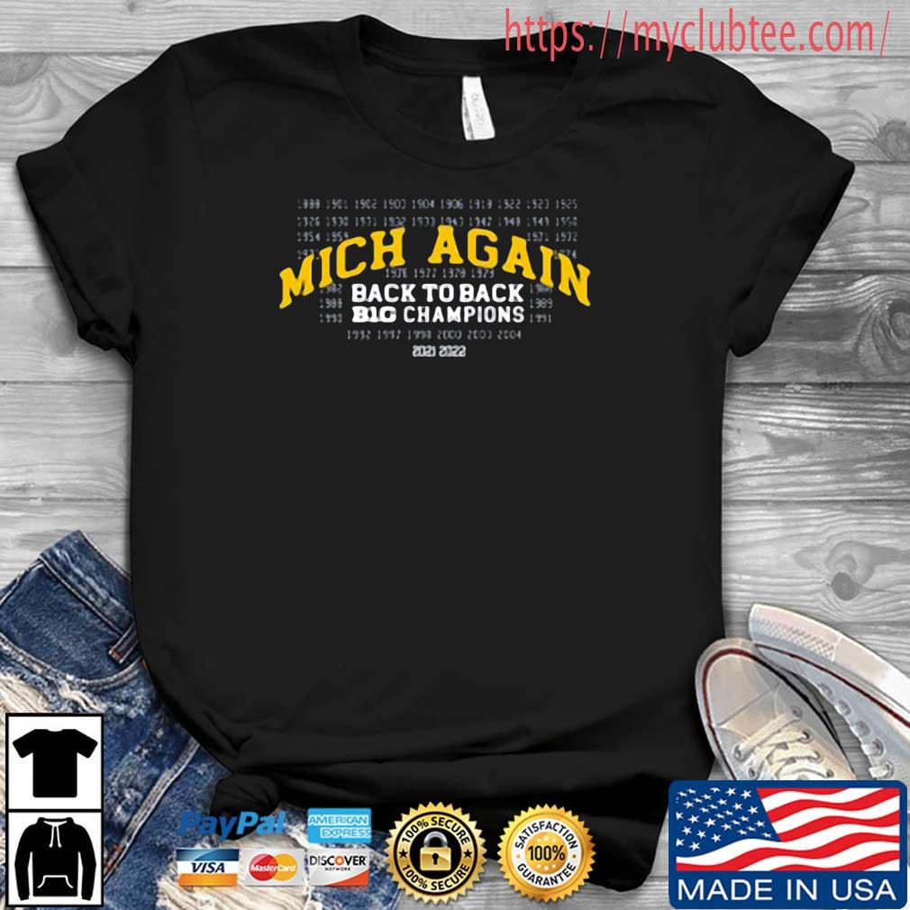 Valiant Michigan Mich-Again Back-To-Back Big Ten Champions Navy NIL Shirt