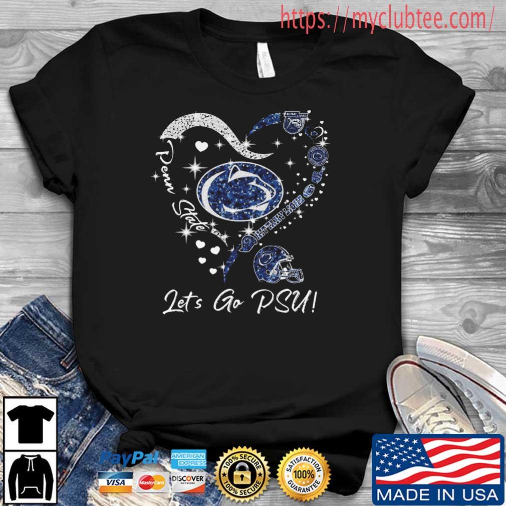 Heart Penn State Nittany Lions Let's Go PSU shirt