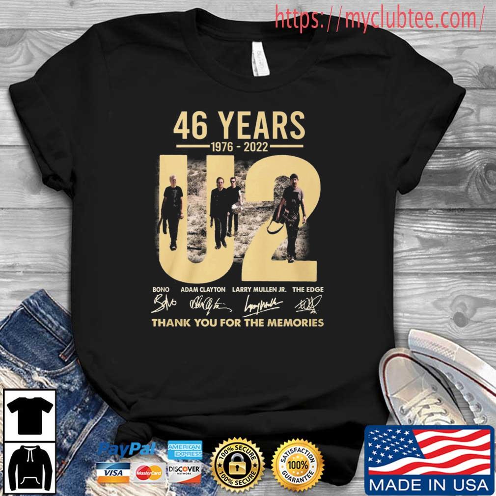 Hot 46 Years 1976 – 2022 U2 Thank You For The Memories Signatures Shirt