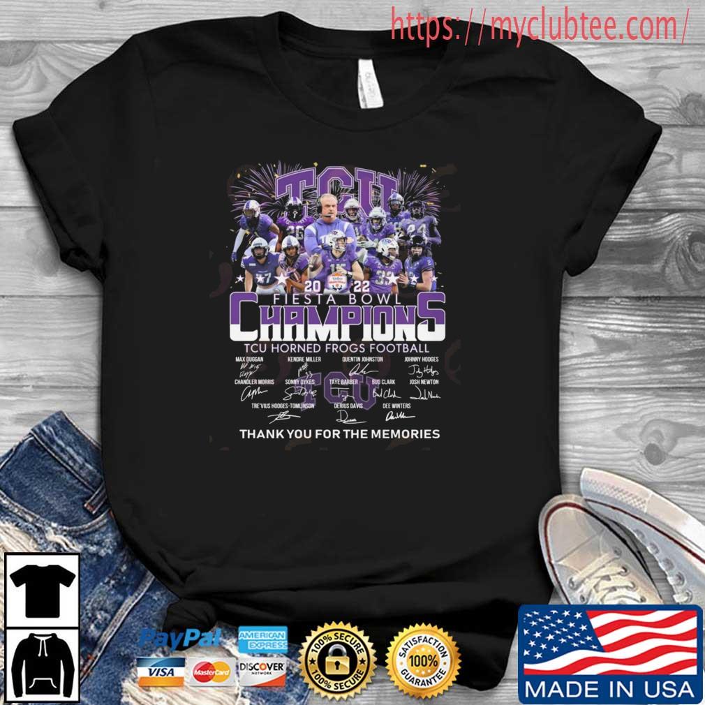 TCU Horned Frogs Football 2022 Fiesta Bowl Champions Thank You For The Memories Signatures shirt