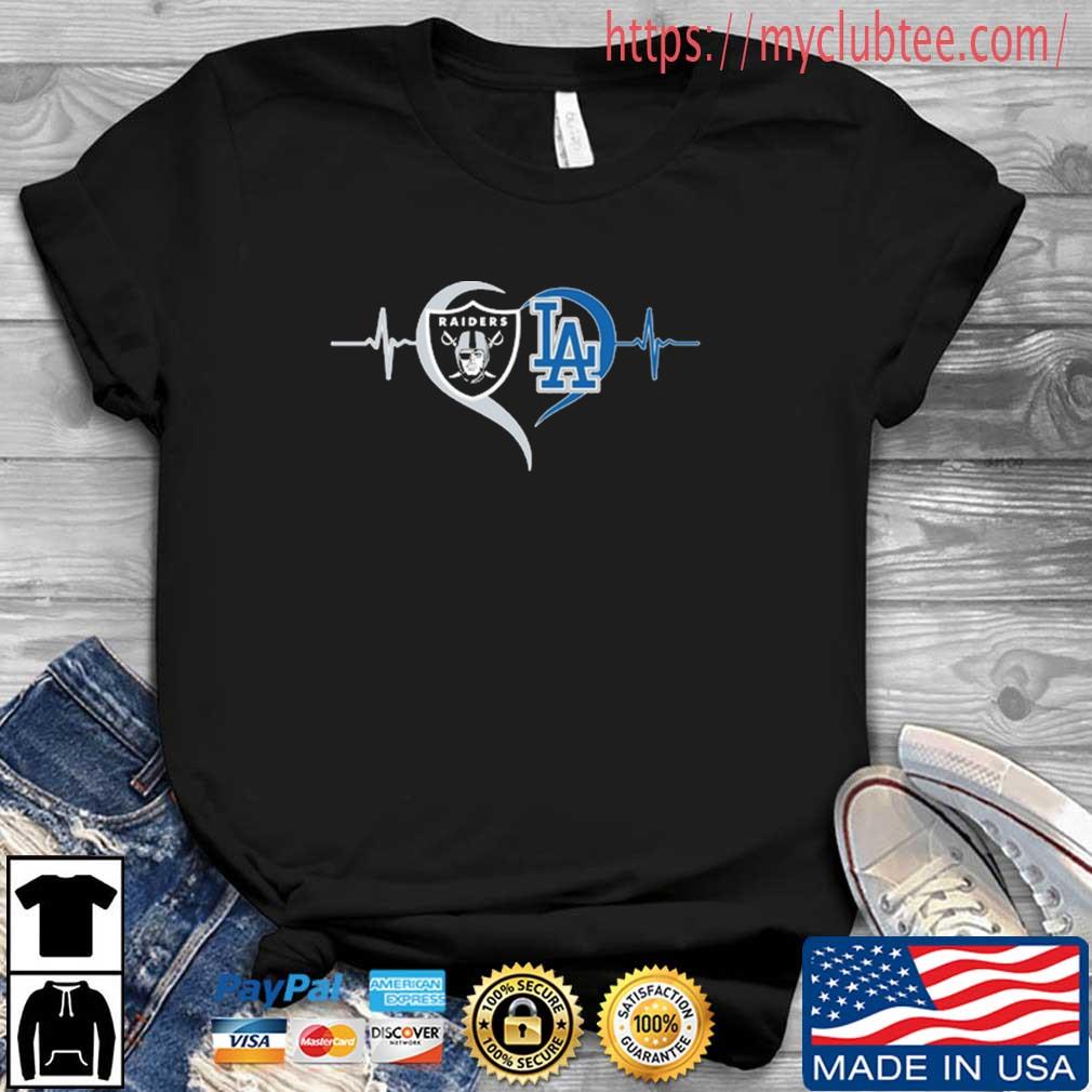 Heartbeat Las Vegas Raiders And Los Angeles Dodgers shirt, hoodie, sweater,  long sleeve and tank top